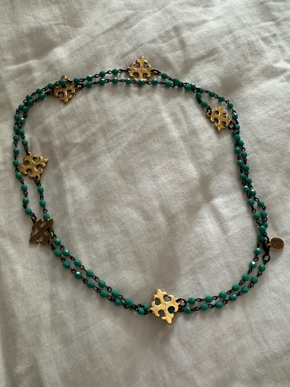 Julio Gold + Turquoise Beaded Women's Wrap Necklace